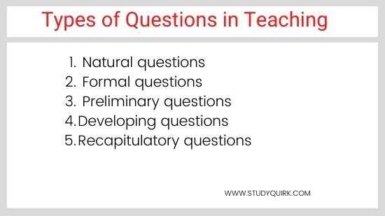 types of questions b.ed notes