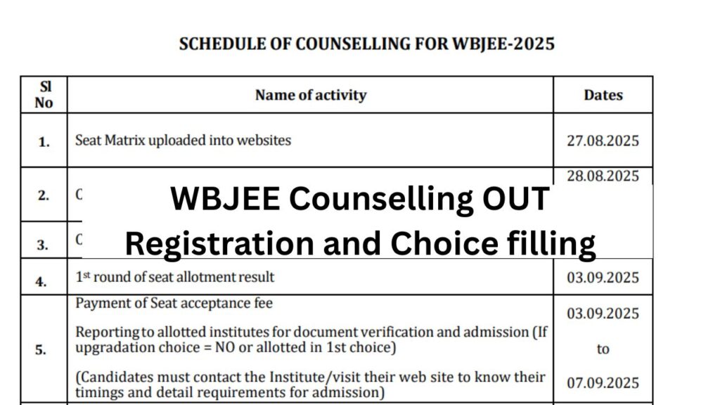 wbjee counselling